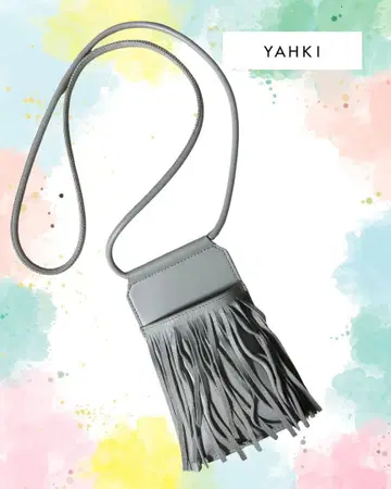 YAHKI 스마트폰 숄더 프린지 화이트 계열 그레이 화이트
