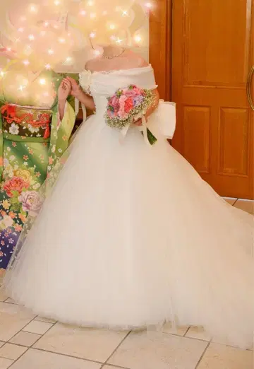 Vieux Paris 세미 오더 웨딩 드레스 튤 백리본