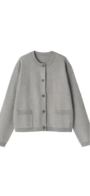 그레이 버튼 가디건