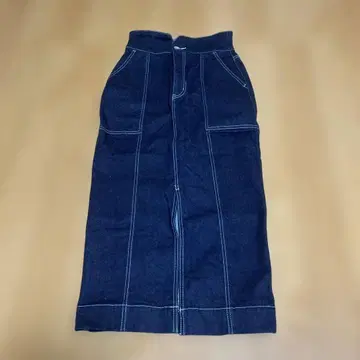 rienda 프론트 슬릿 하이웨스트 데님 롱 타이트 스커트