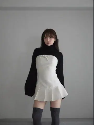 andmary Twiggy tweed mini dress white