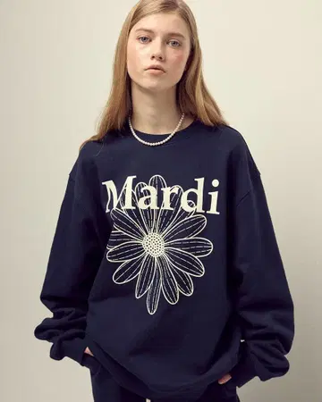 Mardi 플라워 프린트 트레이닝복 네이비
