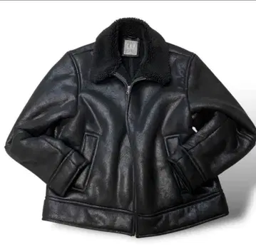 GAP 블랙 가죽 자켓 보아 옷깃