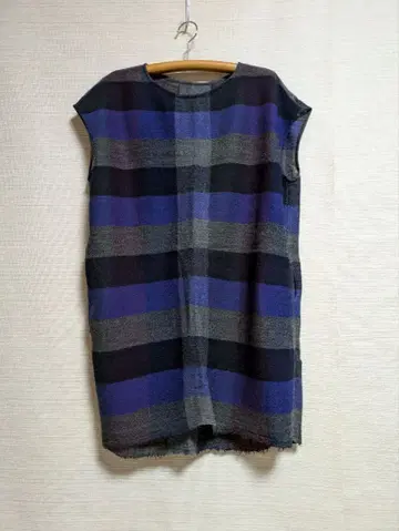 슬리브리스 튜닉 체크