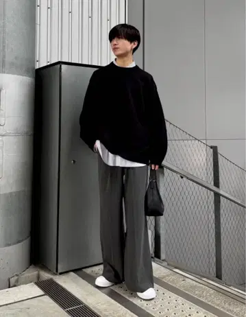 [ cussil/쿠실 ] 펑셔널 니트 와이드 벌룬 루즈 스웨터