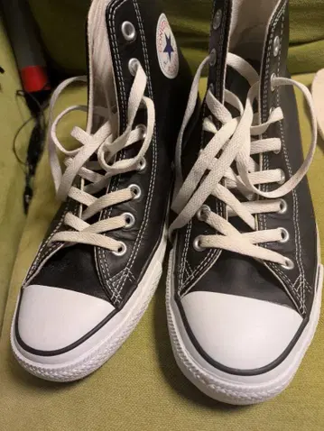 컨버스 올스타 가죽 블랙 하이컷 28