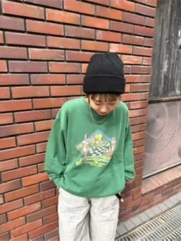 [ WEB 한정판 ] Vintage like 맨투맨 상의 그린 아사프로