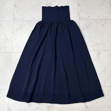 사이프쿠 배를 감싸는/늘어나는 니트 롱 스커트 네이비 프리 사이즈