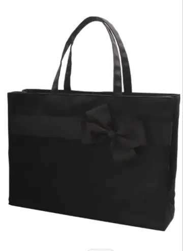 JoliComUnCool 수험용 리본 가로형 토트백 블랙