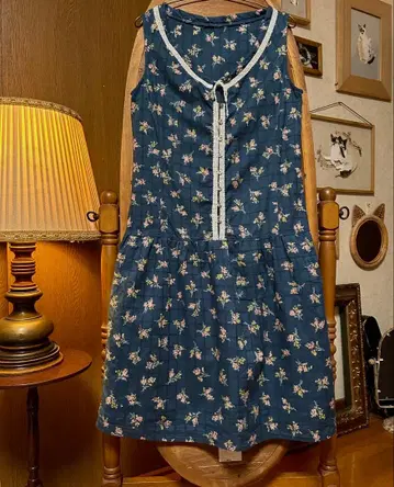 70s 80s 유럽 프랑스 앤티크 구제 빈티지 꽃무늬 원피스