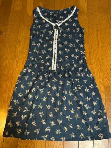 70s 80s 유럽 프랑스 앤티크 구제 빈티지 꽃무늬 원피스