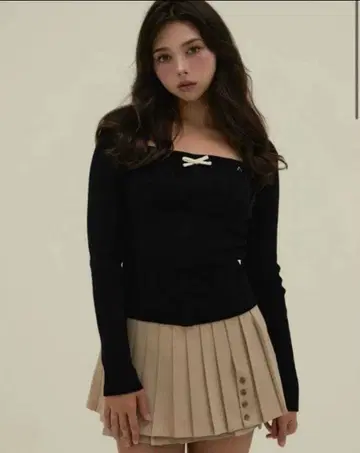 andmary Sharon ribbon tops black