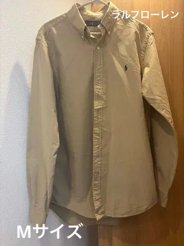 랄프 로렌 남성용 셔츠 베이지 긴팔 M 사이즈 버튼 셔츠