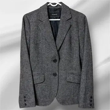 울 혼방 x 고급 그레이 슬림 HusHusH 테일러드 자켓 L