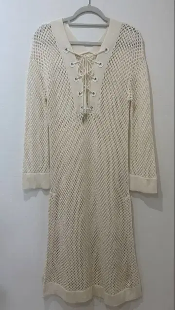 Ameri vintage 메쉬 니트 원피스 긴팔