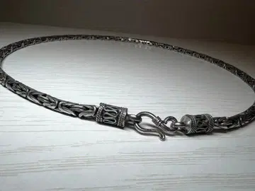 실버 925 초와이드 바리 체인 목걸이