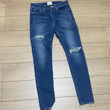 eimy istoire 데미지 가공 스키니 데님 다크 블루