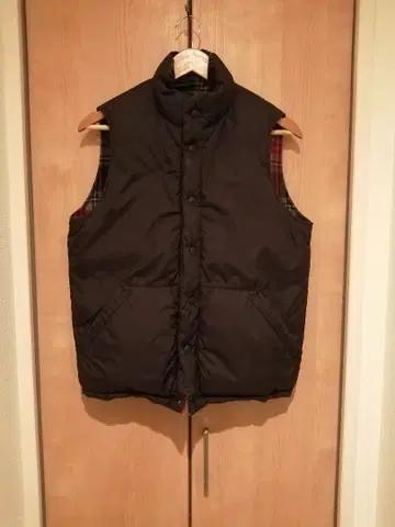 FIDELITY 피델리티 체크 무늬 리버서블 다운 베스트 M