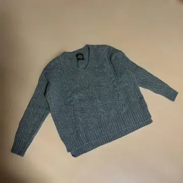 어반 리서치 도어스 그린 그레이 V넥 스웨터