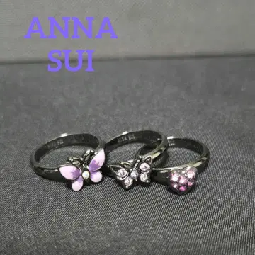 새상품급 ANNA SUI 3연 나비 반지 프리 사이즈