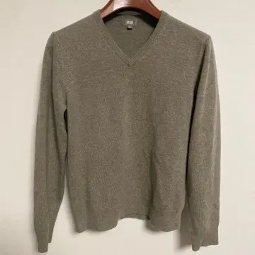 UNIQLO 캐시미어 100% 그레이 V넥 스웨터 S