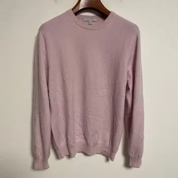 UNIQLO 캐시미어 100% 핑크 크루넥 스웨터 긴팔 L