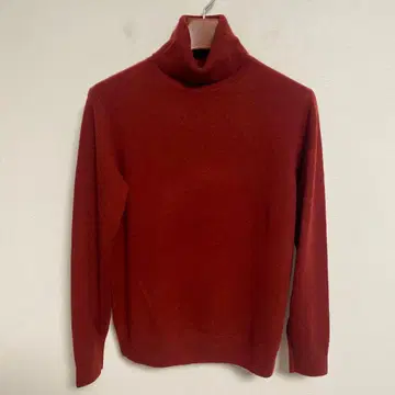 UNIQLO 캐시미어 100% 다크 오렌지 터틀넥 스웨터 S