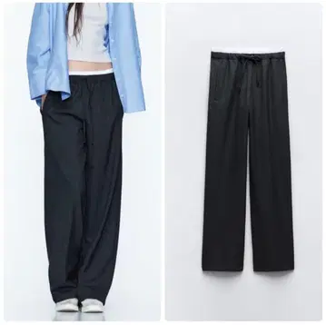 [ 자라 ] 더블 허리 밴딩 와이드 레그 와이드 팬츠 XL 빅 사이즈