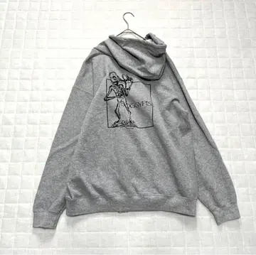 후드티 트레이닝복 후드 무지 DOGGYPISS 심플 그레이 L