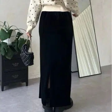 prose verse 스트레치 벨로아 내로우 스커트