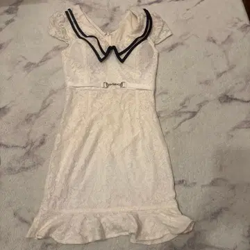 데이지 세일러 카라 레이스 화이트 드레스 S 사이즈