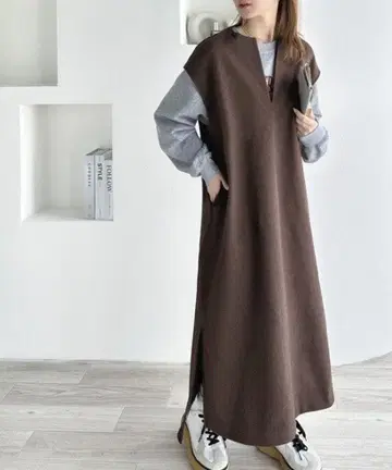 새상품급 CLASSICAL ELF 원피스 브라운 M 마터니티 넉넉한