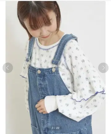 와플 꽃무늬 배색 메로 티셔츠