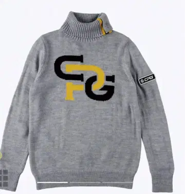 CPG 골프 그레이 터틀넥 스웨터 로고 M 사이즈