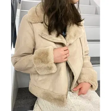 INGNI 무스탕 라이더 자켓