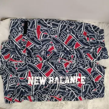 새상품급 뉴발란스 레인 레그 커버 네이비 x 화이트 올 패턴 메쉬 안감