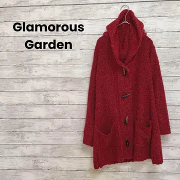 [글래머러스 가든] 니트 더플 코트 레드 부드러운 세련된