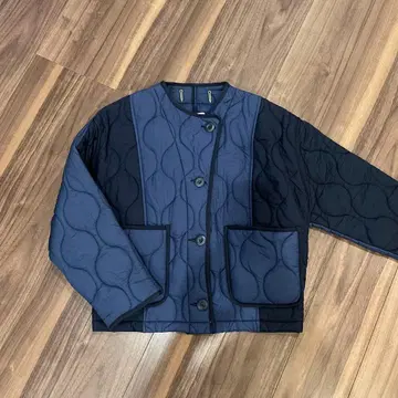 ZARA 네이비 노카라 퀼팅 자켓 XS