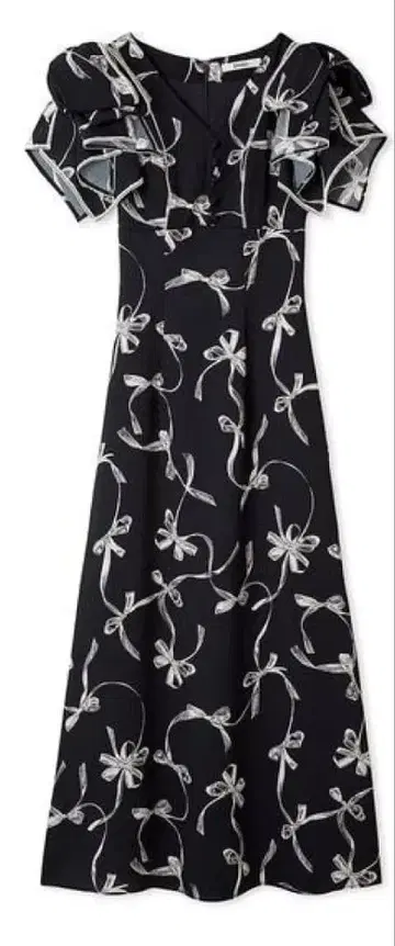 SNIDEL 리본 프린트 원피스 사이즈 2 네이비