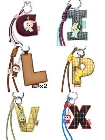 캐릭터 포함 알파벳 키링 세트