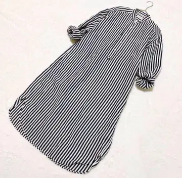 t104/이에나 [36] STRIPE BOUNCE 셔츠 원피스 긴팔