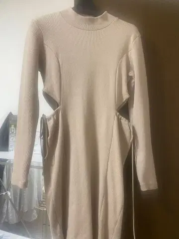 and mary 베이지 롱 원피스