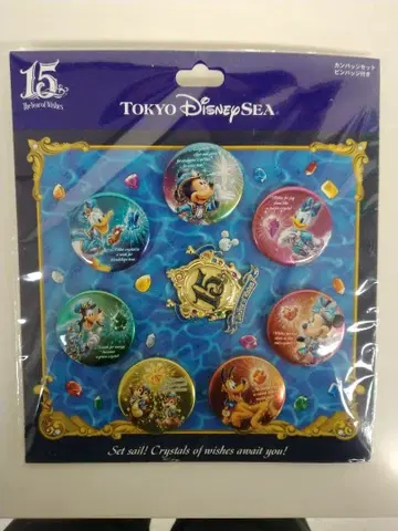 도쿄 디즈니 씨 15주년 캔뱃지 세트
