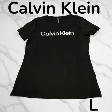 Calvin Klein 반팔 T셔츠 로고 블랙 심플 L 여성용