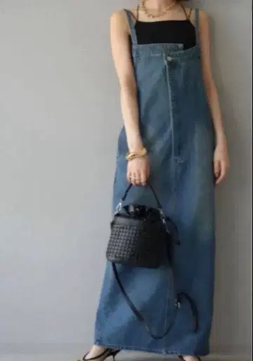 Lumier 비대칭 데님 원피스/블루