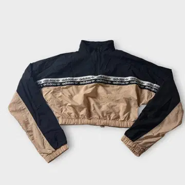 adidas 크롭 자켓 블랙/베이지 여성용 M
