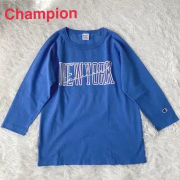 Champion 챔피온 USA T셔츠 7부 소매 블루 뉴욕