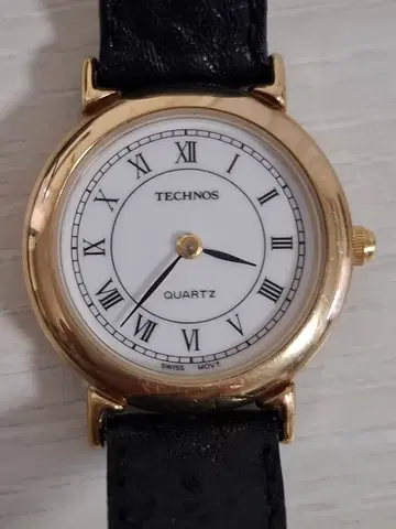 TECHNOS 쿼츠 손목시계 골드 정크