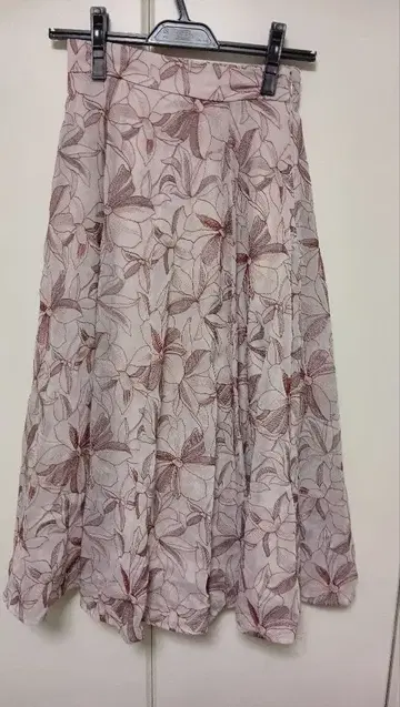 플라워 프린트 플레어 스커트