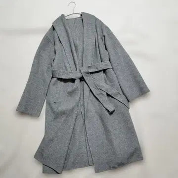 ZARA 가운 코트 울 코트 그레이 후디드 코트